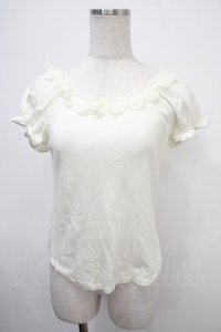 Emily Temple cute / スカラップ刺繍パフカットソー  アイボリー Y-25-04-30-106-ET-TO-SZ-ZY