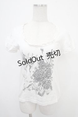 画像1: BPN / 薔薇＆蝶ptカットソー M 白 Y-25-04-30-108-GO-TO-SZ-ZY