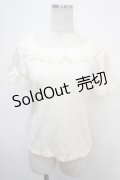 Leur Getter / スクエアレースフリルカットソー M アイボリー Y-25-04-30-109-LU-TO-SZ-ZY