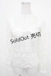 BPN / はしごレースシャーリングカーディガン M オフシロ Y-25-04-30-112-GO-TO-SZ-ZY