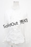 PEACE NOW / スタンドカラーフリルブラウス M 白 Y-25-04-30-113-PU-BL-SZ-ZY