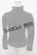 BPN / シフォンフリルハイネックカットソー M 黒 Y-25-04-30-118-GO-TO-SZ-ZY