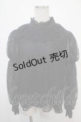 axes femme kawaii / レーシー2段パフ袖ブラウス Ｍ 黒 Y-25-04-30-122-AX-BL-SZ-ZY