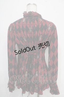 画像2: ATELIER PIERROT / Diamond Circus ブラウス  ワイン Y-25-04-30-130-EL-BL-SZ-ZY
