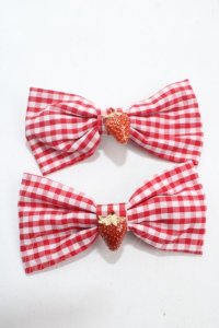 m petit by misako / ヘアクリップ2点セット  中赤 Y-25-04-30-020-LO-AC-SZ-ZY