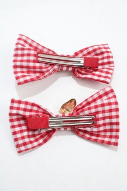 画像2: m petit by misako / ヘアクリップ2点セット  中赤 Y-25-04-30-020-LO-AC-SZ-ZY