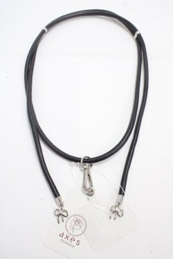 画像1: axes femme / スライド丸紐スマホストラップ  黒 Y-25-04-30-029-AX-ZA-SZ-ZY