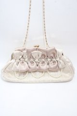 axes femme / リボン×パールパーティーバッグ 150×260×80mm ベージュ Y-25-04-30-045-AX-BG-SZ-ZY