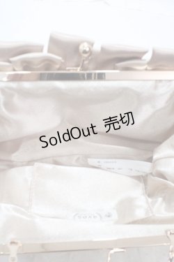 画像3: axes femme / リボン×パールパーティーバッグ 150×260×80mm ベージュ Y-25-04-30-045-AX-BG-SZ-ZY