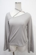 axes femme / 肩あきリボンデザインプルオーバー  グレー Y-25-05-05-035-AX-TO-SZ-ZY
