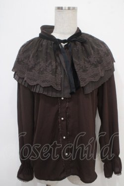 画像1: axes femme / 襟付きブラウス  茶 Y-25-05-05-037-AX-BL-SZ-ZY