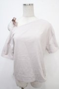 axes femme / リボンデザインTシャツ  グレー Y-25-05-05-039-AX-TO-SZ-ZY