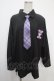 画像1: NieR Clothing / チェックネクタイ付きシャツ  黒 Y-25-05-05-043-PU-TO-SZ-ZY (1)