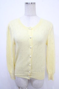 画像1: Nile Perch / 星透かしカーディガン  イエロー Y-25-05-05-044-LO-TO-SZ-ZY