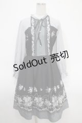 axes femme / ローズブーケ柄ワンピース M 黒 Y-25-05-05-050-AX-OP-SZ-ZI