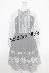 axes femme / ローズブーケ柄ワンピース M 黒 Y-25-05-05-050-AX-OP-SZ-ZI