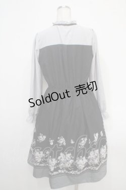 画像2: axes femme / ローズブーケ柄ワンピース M 黒 Y-25-05-05-050-AX-OP-SZ-ZI