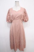 axes femme POETIQUE / ゆったりパフ袖ワンピース M ピンク Y-25-05-05-051-AX-OP-SZ-ZY