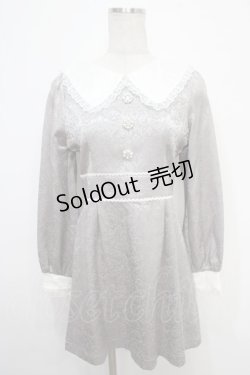 画像1: evelyn / ジャガードレースワンピース  グレー Y-25-05-05-052-LO-OP-SZ-ZT043