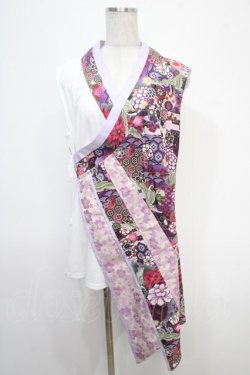 画像1: Qutie Frash / 着物インナーチュニック  白×パープル Y-25-05-05-069-QU-TO-SZ-ZY