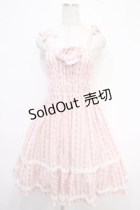 metamorphose / シャーリングジャンパースカート(花柄)  ピンク Y-25-05-05-076-ME-OP-SZ-ZY