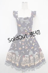metamorphose / Nostalgic chessboardハイウエストジャンパースカート  紺 Y-25-05-05-083-ME-OP-SZ-ZY