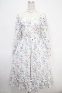Kurumi Collaboration / 花柄クラシカルワンピース  白 Y-25-05-05-092-LO-OP-SZ-ZT360