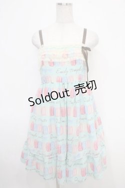 画像1: Emily Temple cute / マカロンプリントノースリーブワンピース  サックス Y-25-05-05-095-ET-OP-SZ-ZY