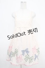 Emily Temple cute / 水玉＆リボンプリントノースリーブワンピース  ピンク Y-25-05-05-098-ET-OP-SZ-ZY