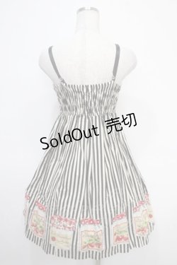 画像2: Emily Temple cute / ストライプ&ジャム瓶ノースリーブワンピース  クロ Y-25-05-05-100-ET-OP-SZ-ZY