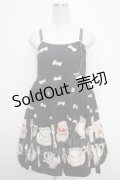 Emily Temple cute / ティーカップブローチ付ノースリーブワンピース  クロ Y-25-05-05-103-ET-OP-SZ-ZY