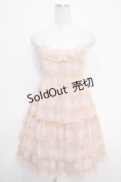 画像1: Emily Temple cute / フィフィリボンプリントキャミソールワンピース  ピンク Y-25-05-05-104-ET-OP-SZ-ZY