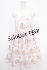 axes femme kawaii / お菓子の家柄ジャンスカ M ピンク Y-25-05-05-105-AX-OP-SZ-ZY