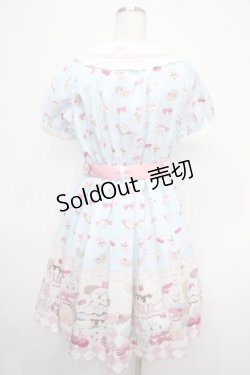 画像2: axes femme Kawaii / mikko illustration × axes femme Kawaii ダイナーカフェワンピース M サックス Y-25-05-05-111-AX-OP-SZ-ZT065