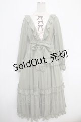 axes femme kawaii / クラシカルフリルロングワンピ  グリーン Y-25-05-05-112-AX-OP-SZ-ZY