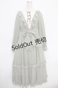 axes femme kawaii / クラシカルフリルロングワンピ  グリーン Y-25-05-05-112-AX-OP-SZ-ZY