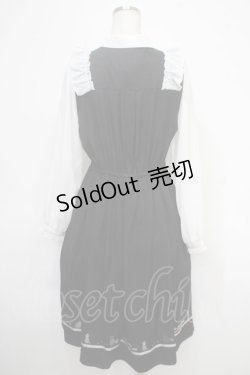 画像2: axes femme / キャット刺繍ドッキングワンピース F 黒 Y-25-05-05-113-AX-OP-SZ-ZY