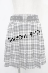 Ank Rouge / ハートベルトプリーツスカート M チェック Y-25-05-05-124-CA-SK-SZ-ZY