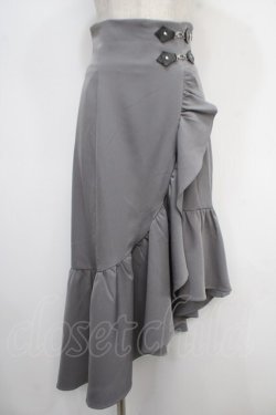 画像1: axes femme POETIQUE / 前フリルスカート  グレー Y-25-05-05-127-AX-SK-SZ-ZY