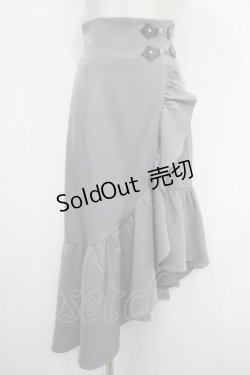 画像1: axes femme POETIQUE / 前フリルスカート  グレー Y-25-05-05-127-AX-SK-SZ-ZY