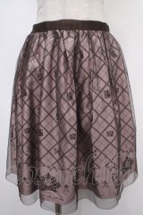 axes femme POETIQUE / チュール重ねねこ柄スカート ピンク  Y-25-05-05-132-AX-SK-SZ-ZY