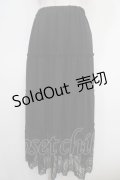 axes femme / 裾レースティアードスカート M 黒 Y-25-05-05-133-AX-SK-SZ-ZY