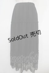 axes femme / 裾レースティアードスカート M 黒 Y-25-05-05-133-AX-SK-SZ-ZY