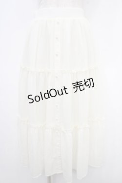 画像1: Ank Rouge / ティアードシフォンマキシスカート M オフホワイト Y-25-05-05-135-CA-SK-SZ-ZY