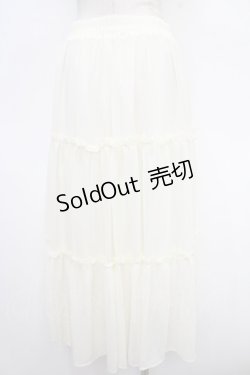 画像2: Ank Rouge / ティアードシフォンマキシスカート M オフホワイト Y-25-05-05-135-CA-SK-SZ-ZY