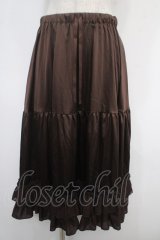 axes femme kawaii / ミディフリルペチスカート M 茶 Y-25-05-05-136-AX-SK-SZ-ZY