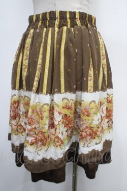 画像2: axes femme / ラメ入りパネル花柄スカート  ブラウン Y-25-05-05-138-AX-SK-SZ-ZY