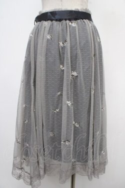 画像2: axes femme / 小花刺繍イレヘムスカート M 紺 Y-25-05-05-147-AX-SK-SZ-ZY