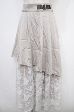 画像1: axes femme / オパール切替スカート  グレー Y-25-05-05-148-AX-SK-SZ-ZY