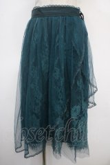 axes femme POETIQUE / レースｘチュールイレヘムスカート M グリーン Y-25-05-05-149-AX-SK-SZ-ZY
